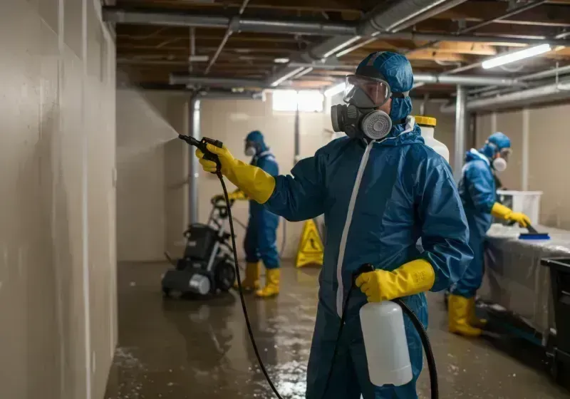 Basement Sanitization and Antimicrobial Treatment process in Bloomfield Hills, MI